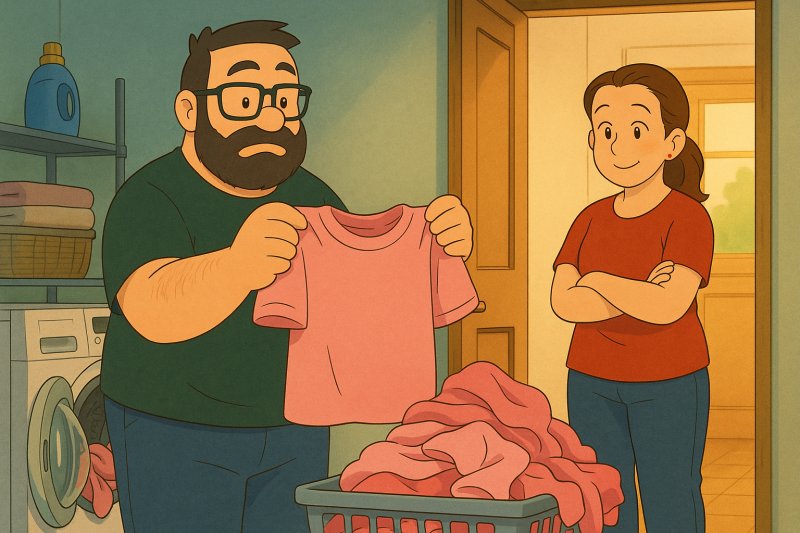 Tricoul roz spălăcit … sau, ziua în care după mulți ani am încercat să spăl rufe singur